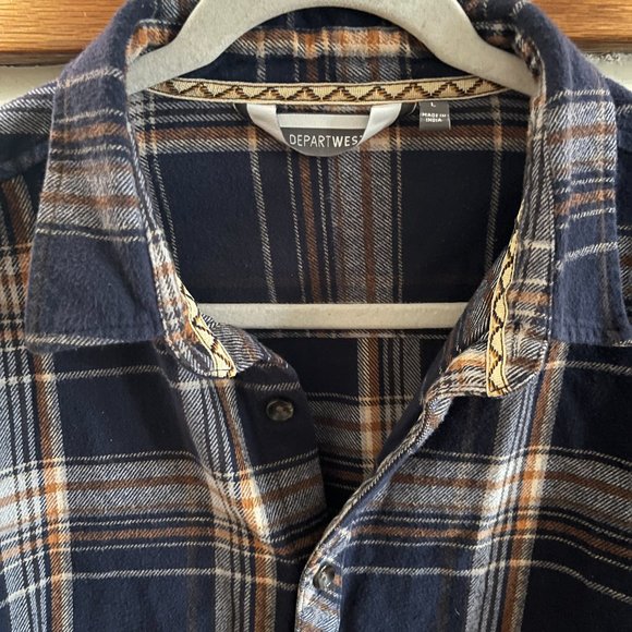 Depart West by Buckle Blue & Orange Flannel - Picture 2 of 5